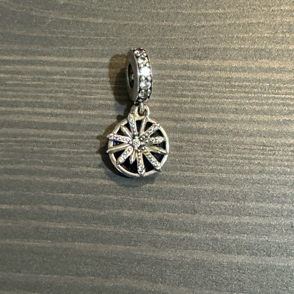 Pandora  Sterling Silver Dazzling Wishes Dangle Charm w/ Clear Zirconia 797531cz